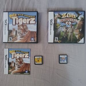 Nintendo DS Pets Wild Animals Tigerz CIB + Zoo Hospital no booklet